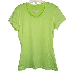 Under Armour Light Lime Green Fitted Crewneck Short Sleeve Athletic T-Shirt Top